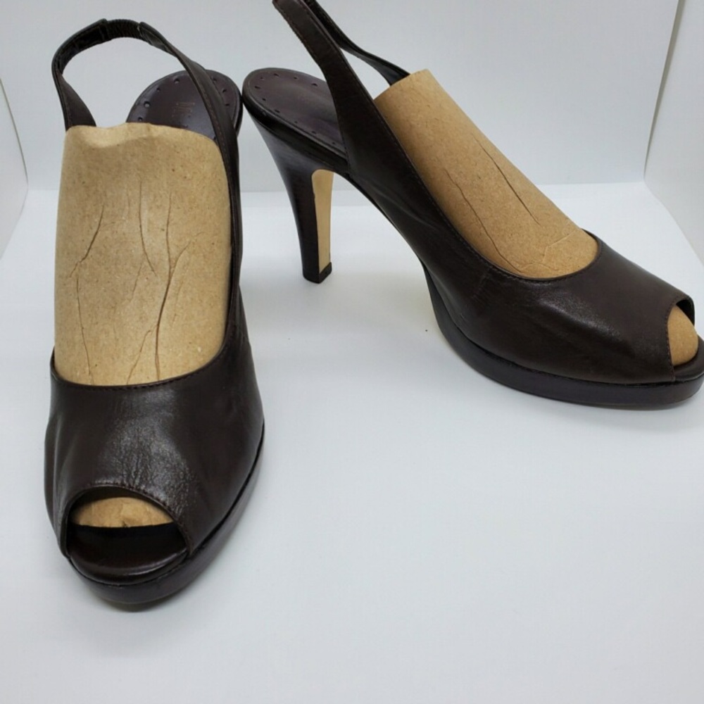 Brown Sling Back Pump